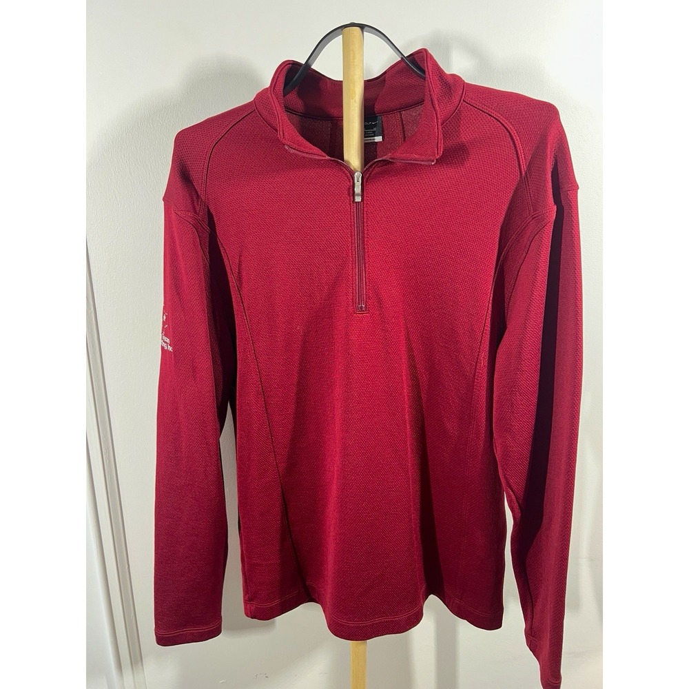 Nike Golf 1/4 Zip Pullover Mens Medium Burgundy Red Golf Quarter Zip Techfit